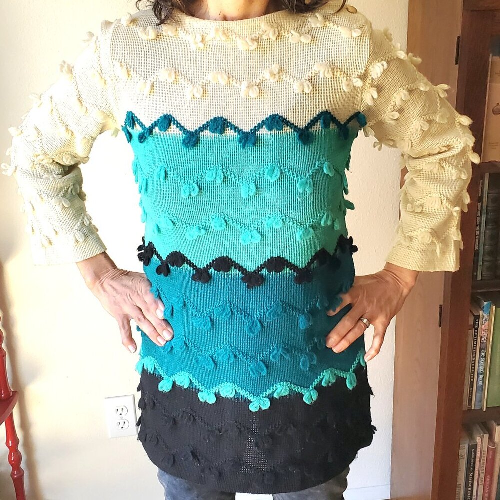 Vintage 1960s Mod Wool Tunic, Women's Size Med.